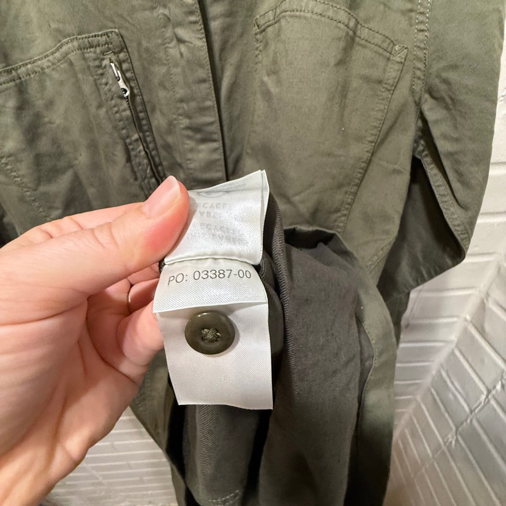 Outerknown Station Suit Shortall Linen Cotton Olive Night Utility Romper NWT L - Picture 16 of 16